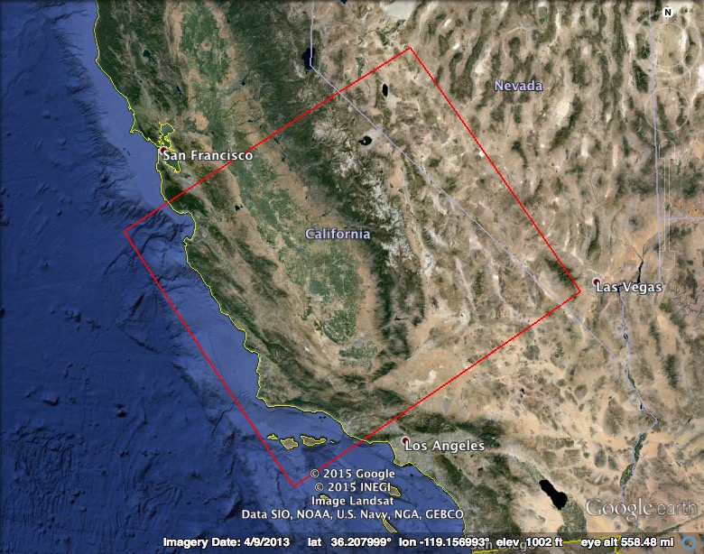 Central California model coverage region